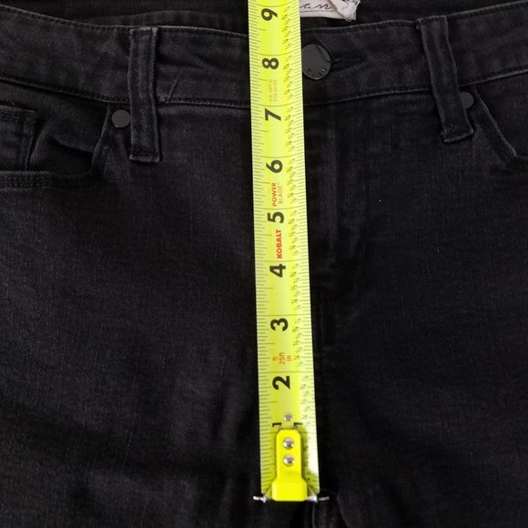Elan Jeans Womens Size Medium Mid Rise Skinny Ankle Distressed Black Denim - Picture 4 of 15